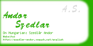 andor szedlar business card